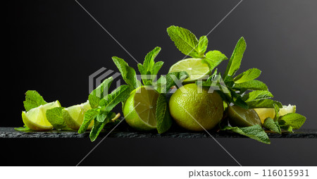 Lime and mint. Lime and mint. 116015931