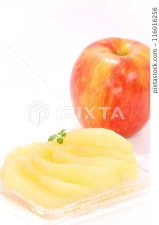 Apple compote, sweetened dessert, light background 116016256