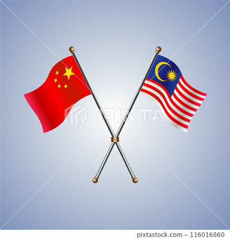 China and Malaysia flags relations 116016860