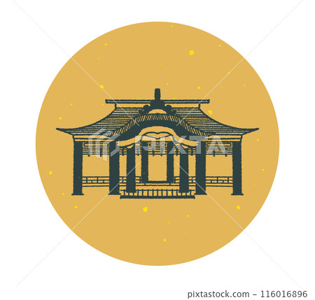Dazaifu Tenmangu Shrine Main Hall Fukuoka Prefecture Illustration material 116016896