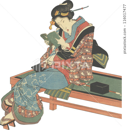 Ukiyo-e illustration woman Ukiyo-e illustration woman 116017477