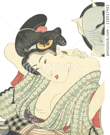 Ukiyo-e illustration woman 116017481