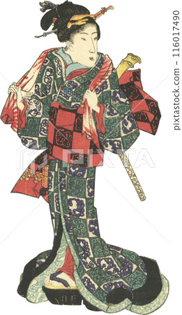 浮世繪插圖女人 116017490