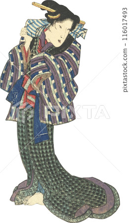 Ukiyo-e illustration woman 116017493