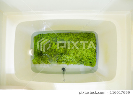 將地毯清洗並浸泡在浴缸中 116017699