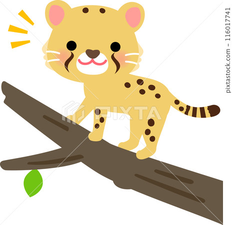 獵豹站在樹枝上的變形插圖 獵豹站在樹枝上的變形插圖 116017741