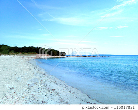 Beautiful beach in Sardinia. View of the blue sea. Beautiful beach in Sardinia. View of the blue sea. 116017851
