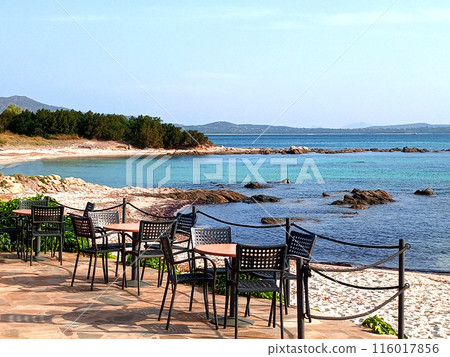 Beautiful beach in Sardinia. View of the blue sea. Beautiful beach in Sardinia. View of the blue sea. 116017856