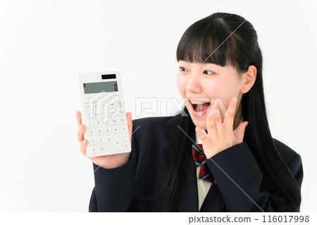 有計算器的驚奇的高中女孩 116017998