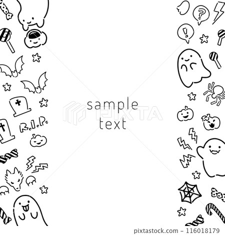 Halloween motif frame material Halloween motif frame material 116018179