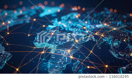 Digital map, european network and connection concept 116018295