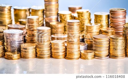 CG material: Stacked gold coins 116018408