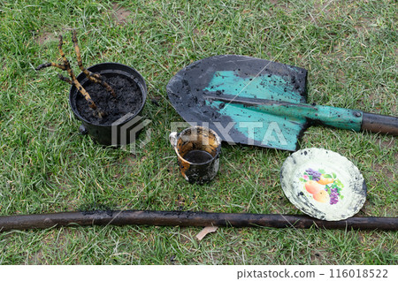 Objects that lay at the bottom of the well before it was cleaned. Objects that lay at the bottom of the well before it was cleaned. 116018522