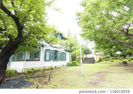 山手西式建築的異國情調的意大利山地花園 山手西式建築的異國情調的意大利山地花園 116018856