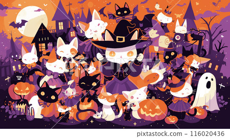 穿著萬聖節制服的貓 穿著萬聖節制服的貓 116020436