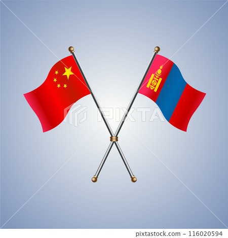 China and Mongolia flags relations China and Mongolia flags relations 116020594