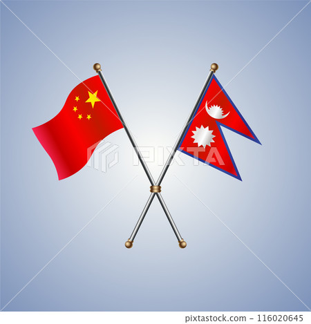 China and Nepal flags relations China and Nepal flags relations 116020645