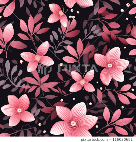 bloom blossom, pink, pollen, leaves Flowers seamless pattern bloom blossom, pink, pollen, leaves Flowers seamless pattern 116020691