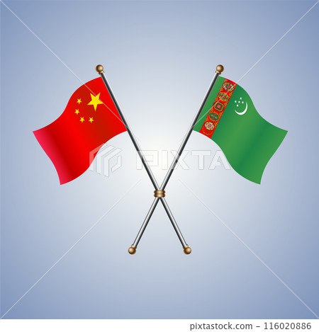 China and Turkmenistan flags relations China and Turkmenistan flags relations 116020886