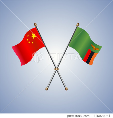 China and  Zambia flags relations 116020981
