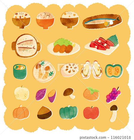 秋天的味道與背景的水彩插圖 116021018