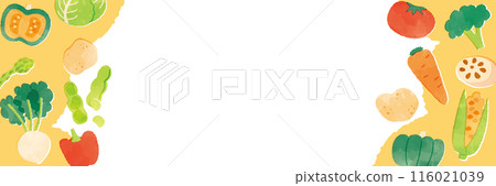 Vegetable watercolor illustration background template 116021039