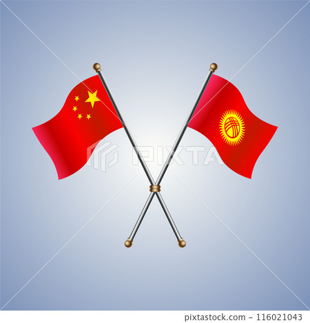China and Kyrgyzstan flags relations 116021043