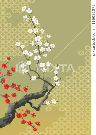 Plum Blossoms, Red Plum Blossoms, White Plum Blossoms, Shippo, Rikyu 116021075