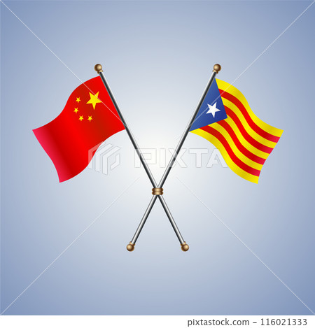 China and Catalonia flags relations China and Catalonia flags relations 116021333