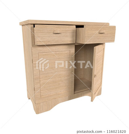 Wooden Cabinet isolated on white background Wooden Cabinet isolated on white background 116021820