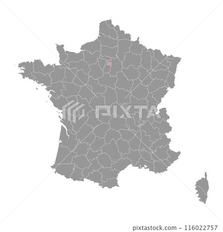 Val de Marne department map, administrative division of France. Vector illustration. Val de Marne department map, administrative division of France. Vector illustration. 116022757