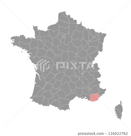 Var department map, administrative division of France. Vector illustration. Var department map, administrative division of France. Vector illustration. 116022762