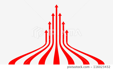 business growth arrows. red arrows target direction. Vector illustration 116023432