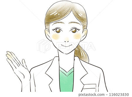 A smiling female doctor giving instructions A smiling female doctor giving instructions 116023830