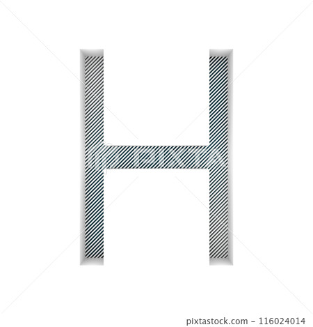 3D rendered illustration. Indented decorative letter. Custom art font. 116024014