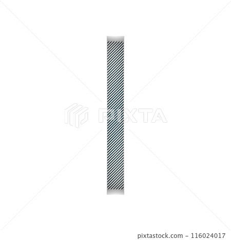 3D rendered illustration. Indented decorative letter. Custom art font. 116024017