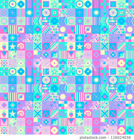 Bauhaus style pattern, colorful illustration Bauhaus style pattern, colorful illustration 116024036