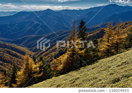 從奧道部橫貫線和嚴坂嶺看到的黑金山和國志岳 116024933