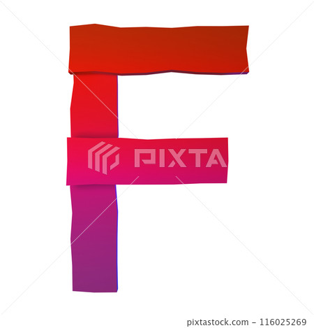 3D rendered illustration. Plank decorative letter. Custom art font. 116025269