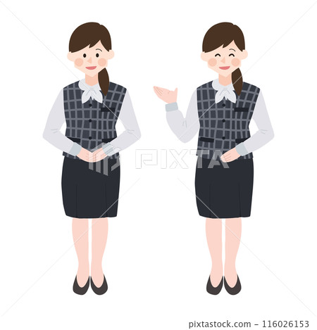 Receptionist woman bank clerk office worker hand drawn vector illustration Receptionist woman bank clerk office worker hand drawn vector illustration 116026153