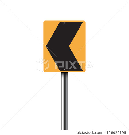 Curve road sign isolated on white. Vector illustration Curve road sign isolated on white. Vector illustration 116026196