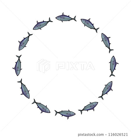 鰹魚圓形裝飾框圖 鰹魚圓形裝飾框圖 116026521