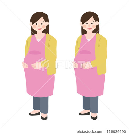 孕婦抱著肚子的手繪向量圖 孕婦抱著肚子的手繪向量圖 116026690