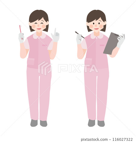 牙齒保健員的手繪向量圖 116027322