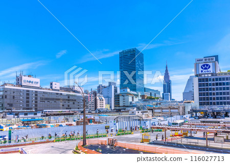 Tokyo cityscape in Japan. Redevelopment of the west exit of Shinjuku Station. Demolition of Odakyu Department Store progresses... = June 12, 2024 Tokyo cityscape in Japan. Redevelopment of the west exit of Shinjuku Station. Demolition of Odakyu Department Store progresses... = June 12, 2024 116027713