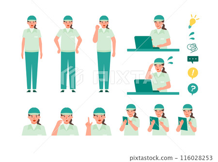 Illustration of a woman solving a problem in the delivery industry Problem solving 116028253