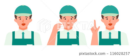 穿著圍裙的男性零售店員解決問題的插圖 116028257