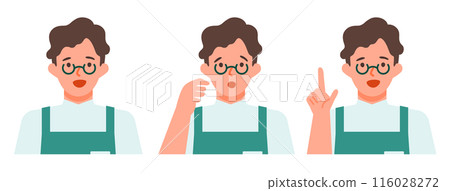 咖啡館或花店男店員解決問題的插圖 116028272