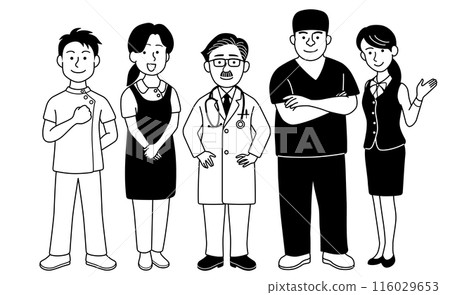 Medical staff group illustration Medical staff group illustration 116029653