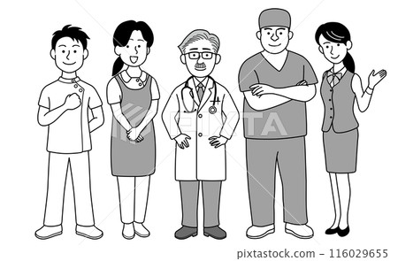 Medical staff group illustration Medical staff group illustration 116029655